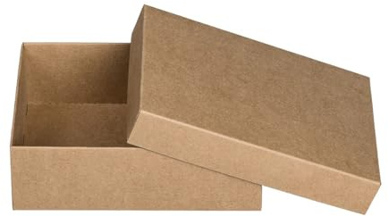 Natürlich verpacken Faltschachtel 11,5 x 15,5 x 5 cm, Braun, mit Deckel, Jade Kraftkarton - 10er Set