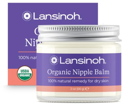 Lansinoh BIO Brustwarzensalbe, USDA zertifiziert, sicher für Mama und Baby mit Kokosöl und Arganöl, 56 g