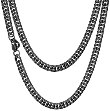 ChainsHouse Panzerkette Herren Damen Halskette Edelstahl Kubanische Kette | 3/5/7/10/13mm，Silber / Gold / Schwarz，Geschenk für Herren