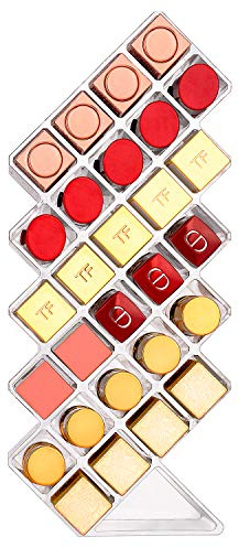 JessLab Lippenstift Organizer, Acryl Lippenstifthalter Lipgloss Tower Clear Kosmetika Makeup Organizer Aufbewahrung für Bad Waschtischplatte, 28 Steckplätze