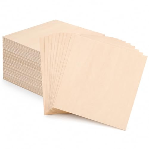 CYEER 16 Stück Lindenholz Sperrholzplatten 300x300x3mm – Premium Laser-Holz zum Basteln – Dünne Holzplatten für DIY Kunst, Modellbau & Brandmalerei – Bastelholz Set