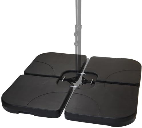 Montafox Sonnenschirmständer 4-teilig Schirmgewicht für Ampelschirm Bodenkreuz schwarz 60 Liter / 100 kg - befüllbar mit Wasser oder Sand 7 Jahre Garantie auf Material*