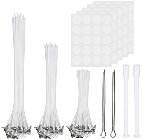 VIKY® Kerzendocht Set, 100 Stück Kerzendochte für Kerzen, Rauchfrei Kerzendocht, Kerzen Selber Machen Set, Dochte für Kerzen DIY Kerzen Öllampen Aromatherapie, DREI Längen（10/15/20cm）