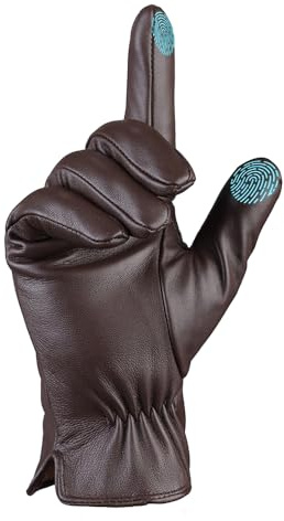 MGGMOKAY Herren Lederhandschuhe Kaschmir gefüttert | Lederhandschuhe+Herren ,Weiches Schafsleder
