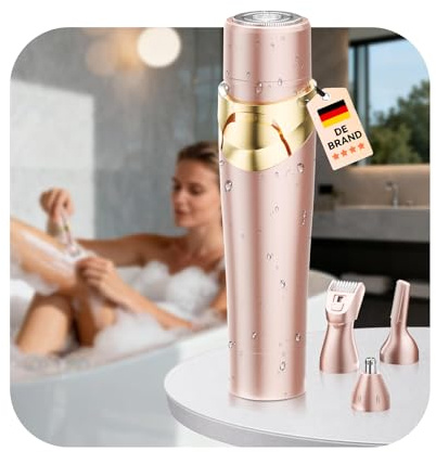 4-in-1 Upgrade Intimrasierer für Frauen【Branchen Nr.1 - Seidig Glatte Haarentfernung】【0 Reizun &0 Rückstände】Elektrischer Rasierer Damen Intimbereich für Bikinizone, Gesicht und Körper