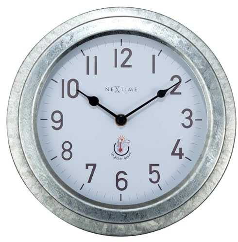 NeXtime 4301GA Wanduhr, Metall, Silber, 22cm