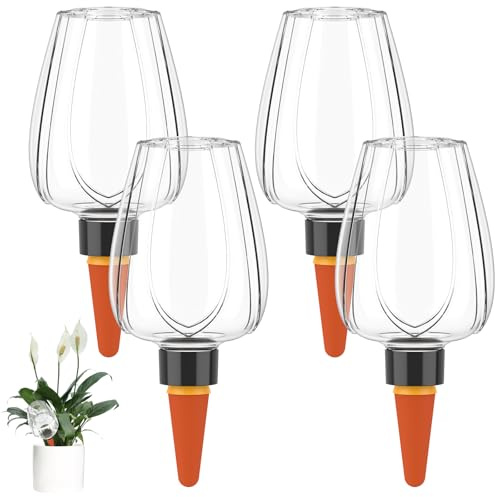 Bewässerungskugeln,4 Stück Automatische Pflanzenbewässerung,11,8 oz/350 ml,Selbstbewässerung Bewässerungskugel zur Automatischen Bewässerung von Zimmer Balkon und Gartenpflanzen(transparente Farbe,4)