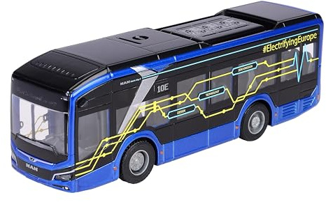 Majorette Auto MAN Lion's City 10 E Bus (22,5 cm) - großer Spielzeug-Linienbus mit Metall-Karosserie, Freilauf & Gummireifen, Spielzeugauto für Sammler & Kinder ab 3 Jahre
