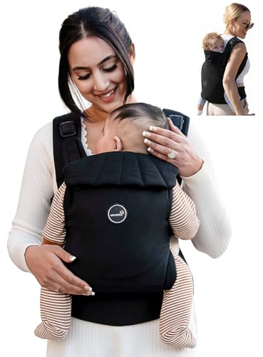 Grownsy Babytrage für Neugeborene, Ergonomische Kindertrage 3-20kg | Ein-Klick-Schnellverschluss, Kopfstütze, M-Position, EVA-Lendenstütze und Gepolsterte Schultergurte, Babys von 3–36 Monaten