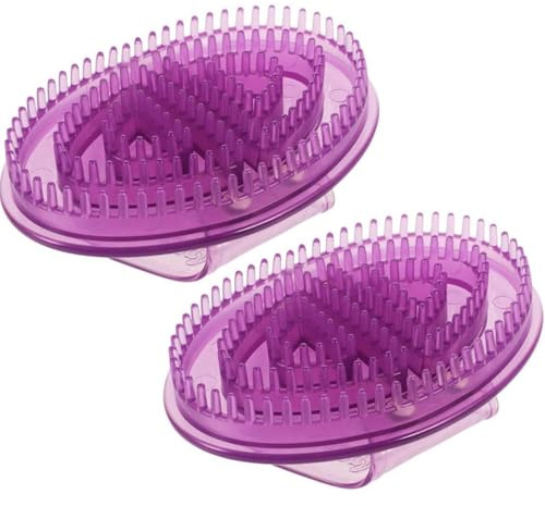 2 Stück Massagebürste Körper, Massagebürste Für Muskelentspannung Und Erholung, Silikon Körperbürste Mit Ergonomischem Design, Ideal Für Fitness, Reisen Und Büro, 14.2x9 cm, Lila