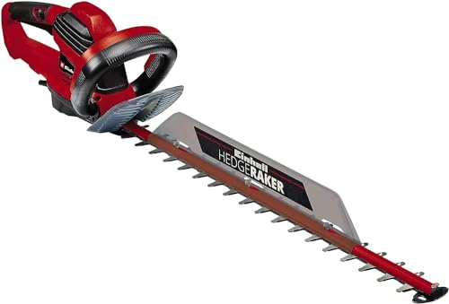 Einhell Elektro-Heckenschere GE-EH 6560 | 650 W | lasergeschnittene/diamantgeschliffene Stahlmesser | Metallgetriebe | Stoßschutz | inkl. Köcher