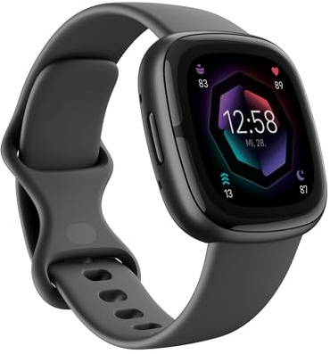 Fitbit Sense 2 Smartwatch (40.30 mm) Shadow Grey/Graphite mit GPS, EKG, SpO2 und 6-Tage Akkulaufzeit