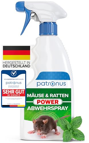 Hochwirksames Ratten & Mäuse Abwehr-Spray zum Mäuse vertreiben [250ml] mit Pfefferminzöl gegen Mäuse für Haus & Garten, effektiv Mäuse dauerhaft vertreiben mit Mäuse-Gift Alternative