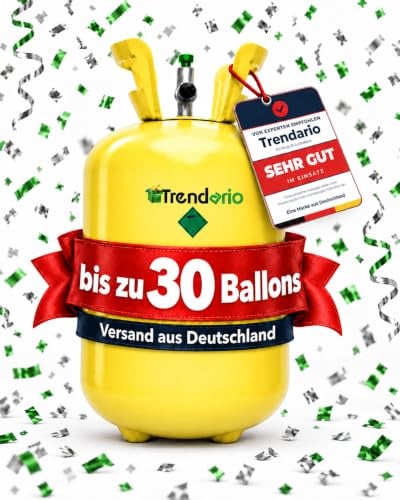Helium Gasflasche für 30 Ballons | Heliumflasche 200L Gasfüllung Folienballons Luftballons | Party Hochzeit (1 x Ballongas 30)