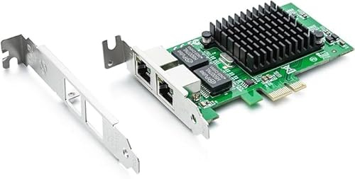 10Gtek Gigabit Netzwerkkarte mit Intel 82576 Chip, Kompatibel mit Intel E1G42ET, Dual RJ45 Ports, 10/100/1000Mbps Netzwerkadapter (NIC), PCI Express 2.0 X1, für Windows, Windows Server, Linux