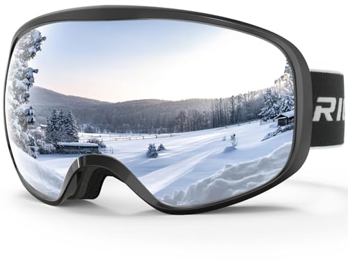 RIOROO Skibrille, Snowboard Brille für Brillenträger Herren Damen Erwachsene Jugendliche Doppel-Objektiv 105% UV-Schutz Kompatibler Helm Anti Fog Skibrillen für Skifahren Motorrad Fahrrad Skaten