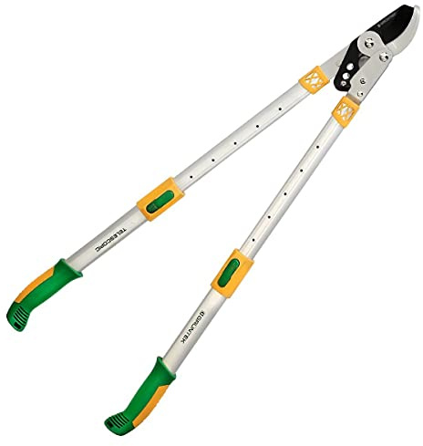GRÜNTEK Teleskop-Astschere 685-940mm – 6-fach verstellbare Bypass-Astschere, SK5-Karbonstahl, ideal zum Stutzen von trockenem Holz – Rutschfeste 2-Komponenten-Griffe