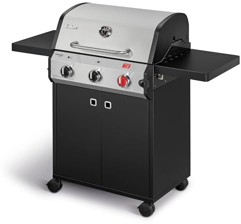 Enders® Gasgrill CHICAGO NEXT 3 R Turbo, 3 Edelstahlbrenner, doppelwandige Garhaube, 2 abklappbare Seitenablagen, integriertes Thermometer - SWITCH GRID™ 10.6 kW, 800 °C TURBO ZONE™, #89346