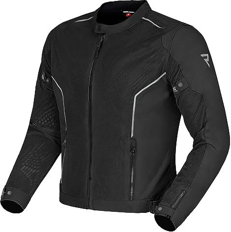 REBELHORN Wave Motorradjacke Herren | Textil | Mesh-Belüftungseinsätze | Ellbogen und Schulterprotektoren Stufe 2 | Rückenprotektor Tasche | Größen bis 10XL