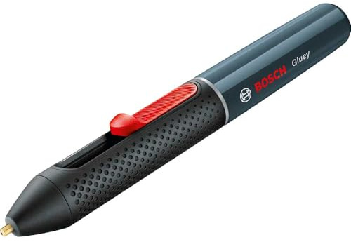 Bosch Akku Heißklebestift Gluey Smoky Grey (mit 20 Klebesticks, Grau, im Karton)