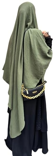 Yaqeen XL Khimar Dreieck Jazz Hijab für Muslima Kopftuch islamisches Gebetskopftuch, khaki