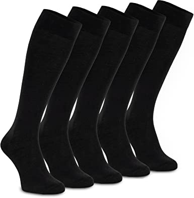OCERA 5 Paar Kniestrümpfe für Damen & Herren (unisex) in verschiedenen Farben, ÖKO-TEX Standard 100 zertifizierte Baumwolle