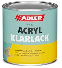 ADLER Acryl-Klarlack Farblos, Glänzend 125ml | Dose, glänzend, für Holz, wetterfest, wasserbasis