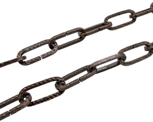 1,5m Eisenkette Fumé strukturiert Ø 3 mm Lampenkette Zierkette Stahl brüniert für Pendelleuchten Kronleuchter Dekoration bis 5 kg