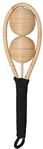 Maraka Rattan Double, Doppel Maraca, Durchmesser der Kugeln ca. 8 cm, Hand-Percussion, Länge ca. 22 cm