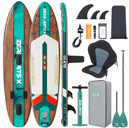 ZLX Stand Up Paddling Board 320x84cm,SUP Board Set,Stand Up Paddle mit Einzigartige Mittelfinne,Rutschfester Deckpad,Standup Paddle Board 200kg Tragkraft,für Erwachsene,Anfänger,alle Könnensstufen