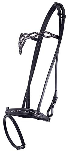 Trense Pferd Icelandic Frosti | Auffälliges Design | Abnehmbarer Sperriemen | Inklusive Gurtzügeln | Natürlich gegerbtes Leder