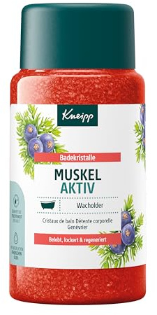 Kneipp Badekristalle Muskel Aktiv - mit wertvollem ätherischen Wacholder-, Rosmarinöl & Arnikaextrakt - wärmend wohltuend zur Muskulatur - 600g