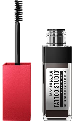 Maybelline New York Augenbrauengel, Für dichter aussehende und geformte Augenbrauen, Wischfest und wasserfest, Tattoo Brow 36H Styling Gel, Nr. 257 Medium Brown, 6 ml