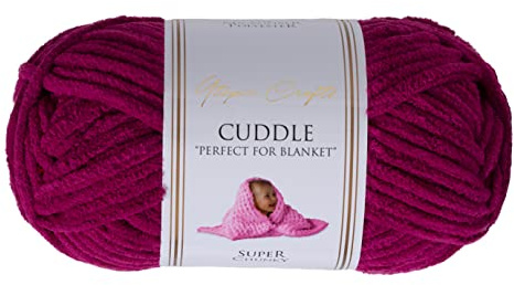 Utopia Crafts Cuddle Super Chunky Chenille Garn Lila, 100 g Knäuel, 60 m, Flauschiges, Dickes Strickgarn Häkelgarn, Maschinenwäsche, Stricken Häkeln für Anfänger, Wollalternative