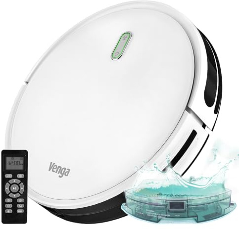 Venga! Roboter-Staubsauger, Bodenwischen, Einfach zu bedienen, 6 Reinigungsmodi, Leise, Weiß, VG RVC 3000