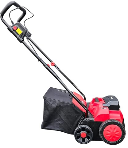 Akku Vertikutierer Rasenlüfter Fangkorb 40l Arbeitsbreite 36cm Arbeitsbreite einstellbar (kugelgelagerte Messerwalze mit 7 Messern, ohne Akku und Ladegerät)