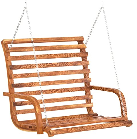 vidaXL Bugholz Hollywoodschaukel Gartenschaukel Hängeschaukel Schaukelbank Gartenmöbel Gartenbank Schaukel Teak-Finish Massivholz 126x63x92cm