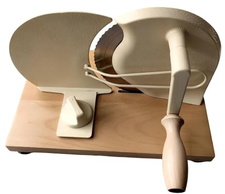 Colcolo Brotschneidemaschine Manuell mit Kurbel Heimgebrauch, Brotmaschine mit Edelstahlmesser, Allesschneider, Bread Slicer Gezacktes Klingendesign für Selbstgebackenes Brot, 30 * 20 * 18.8 cm