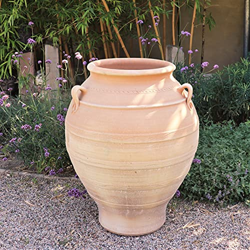Palatina-Keramik | große Henkel-Amphore aus echter Terrakotta | 100 cm | winterfeste Pflanzengefäße Amphoren für Garten, Balkon Terrasse, Cassia