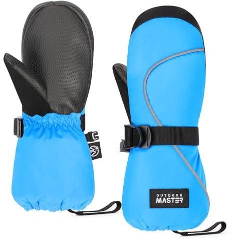 OutdoorMaster Kids Skifäustlinge für Skifahren, Snowboard, Jungen & Mädchen