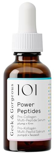 Geek & Gorgeous Power Peptides Serum – Hochwirksames Anti-Aging Serum mit Multi-Peptiden – Strafft die Haut, reduziert Falten & verbessert Spannkraft – Fördert Kollagenproduktion – 30 ml