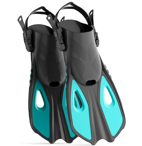 CIYYFVA Schnorchelflossen Verstellbar, Flossen Verstellbar mit Offener Ferse, Reisegröße Schwimmflossen für Schnorcheln, Tauchen & Schwimmen für Erwachsene, Kinder, Damen & Herren (S/M 37-41)