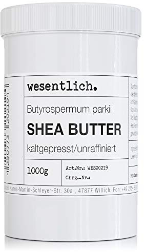 Sheabutter kaltgepresst und unraffiniert 1000g - 100% reine Pflege oder perfekte Basis für hochwertige Pflegeprodukte von wesentlich.