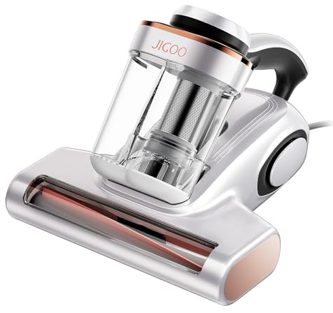JIGOO J300 Milbensauger mit Staubmilben-Sensor und Intelligenter LED-Anzeige, 500W Milbenstaubsauger mit UV-Licht, Ultraschall, Für Allergiker, entfernt 99,9% Allergene von Matratzen, Betten und Sofas