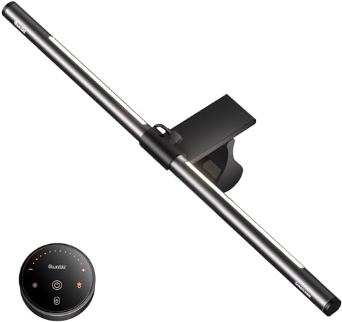 Quntis Curved Monitor Lampe 51cm mit Hintergrundbeleuchtung Fernbedienung, Monitor Light Bar mit Anti-Blaulicht, Bildschirmlampe dimmbar, PC Bürolampe Schreibtischlampe für Computer Home Office