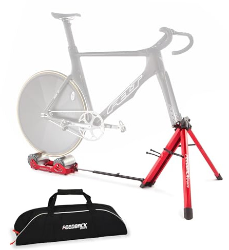 Feedback Sports Omnium Zero-Drive Tragbarer Zero Resistance Fahrradtrainer, Rot