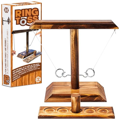 Original Cup Ring Toss® Game | Geschicklichkeitsspiel aus Holz | Premium Qualität | Hängende Ringwurfmaschine | Wer ist der Schnellste? | Innen & Außen | Erwachsene | 100% Holz | 100% Spaß | SparkL®
