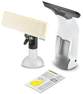 Kärcher Fenstersauger WV 1 Plus, Akkulaufzeit: 20 min, LED-Ladezustandsanzeige, Schmutzwassertank: 100 ml, Gewicht: 0,5 kg, Sprühflasche mit Mikrofaserbezug, 20 ml, Arbeitsbreite der Absaugdüse 250 mm