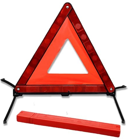 Warndreieck Mit, Warndreieck Kfz, Mit Aufbewahrungsbox, Faltbarer, Für Warnschilder, Schneller Aufbau, Leicht und Effektiv Unfall-Pannenhilfe Gadget für Maximale Sicherheit im Straßenverkehr