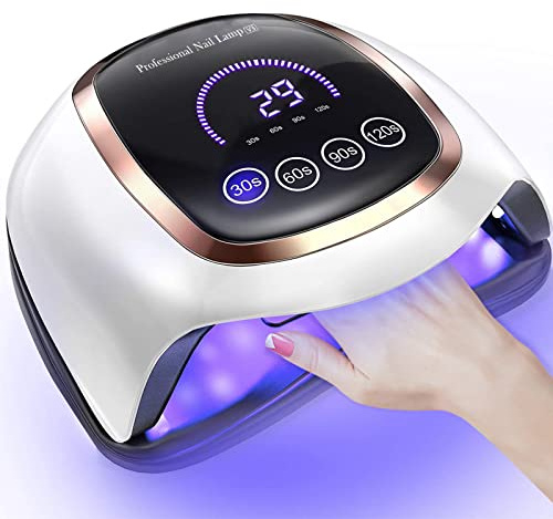 NAXBEY UV Lampe für Gelnägel, UV Nagellampe mit 7,5 Zoll großem LCD-Touchscreen, 4 Timer-Einstellungen & Auto-Sensor – Professioneller Nageltrockner für Anfänger und Home Salon.